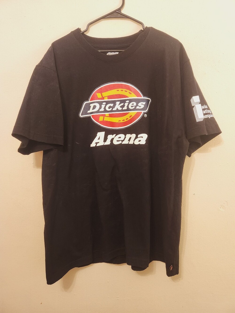 Dickies Black Short-Sleeve Logo Tee with Red & Yellow Emblem Size 2xl